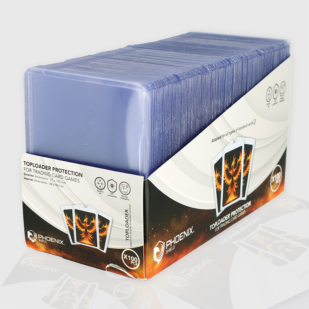 Toploader 35PT 3"X4" X 100 Deluxe (avec film de protection)| Phoenix Shield