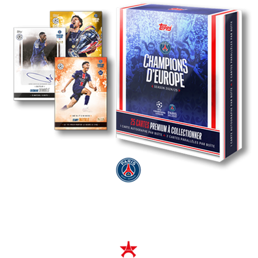 Box Topps|Paris Saint-Germain : Champions d’Europe 2025|Scellée|FR