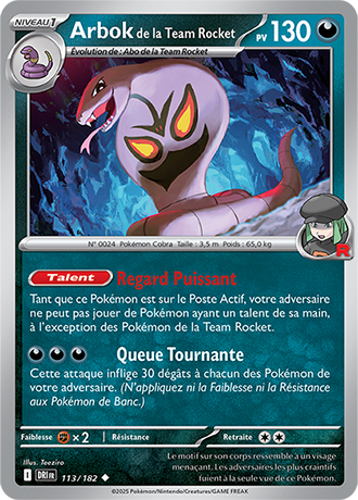 Arbok de la Team Rocket 113/182