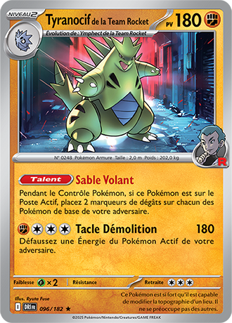 Tyranocif de la Team Rocket 096/182