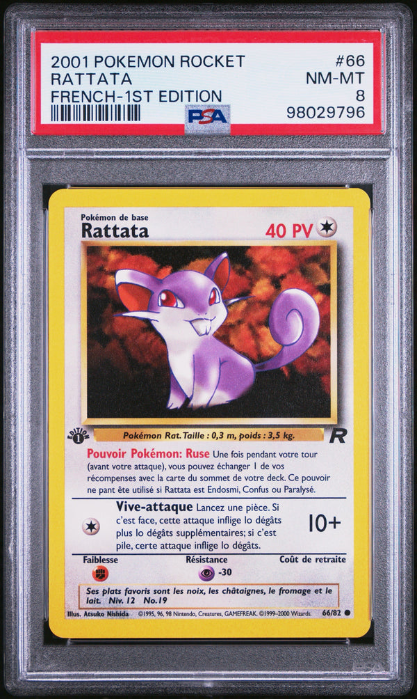 Rattata 66/82 - Team Rocket Edition 1｜PSA 8