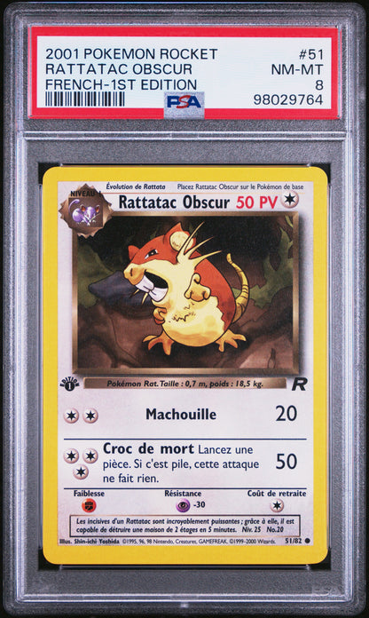Rattatac Obscur 51/82 Team Rocket Edition 1｜PSA 8