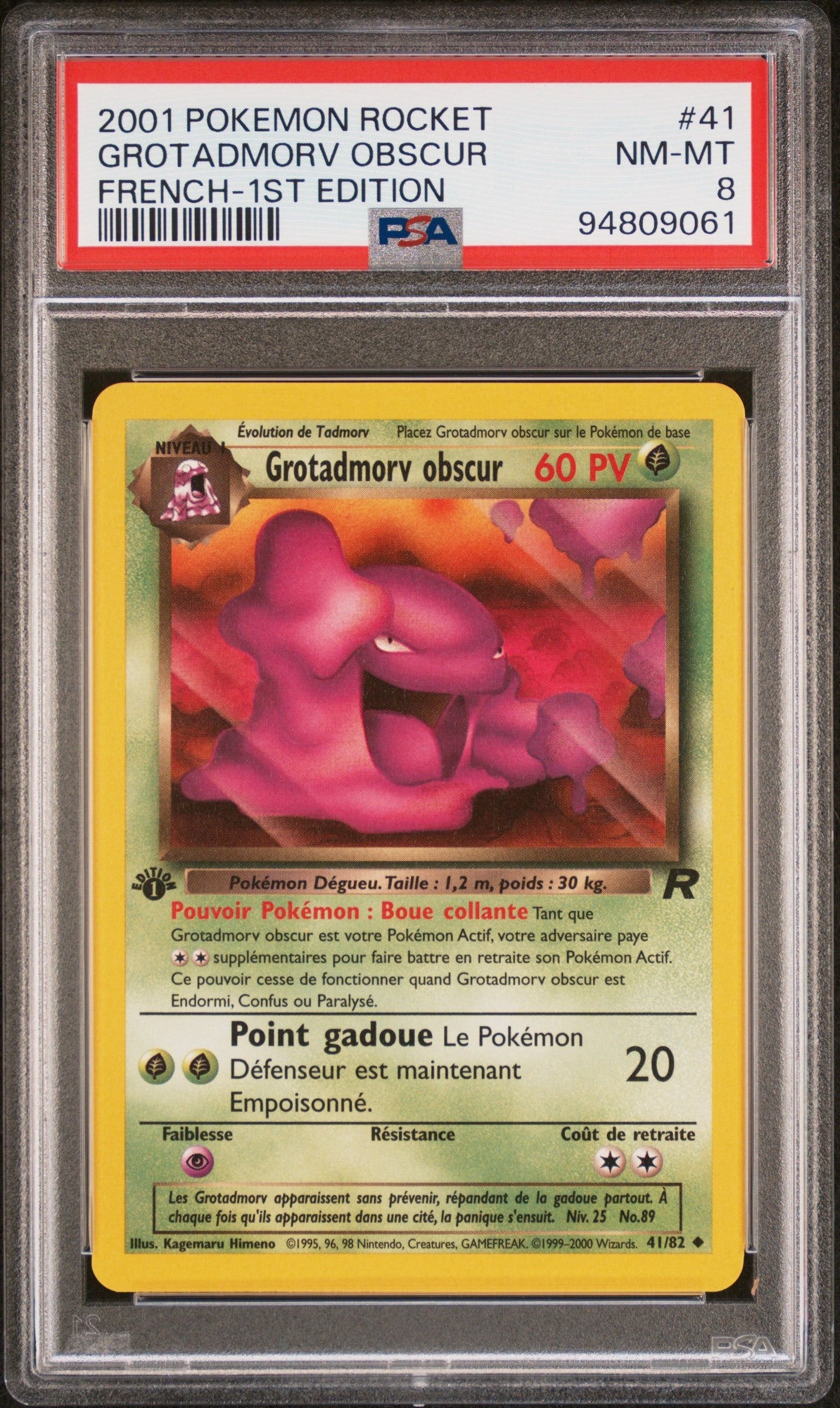 Grotadmorv Obscur 41/82 Team Rocket Edition 1｜PSA 8