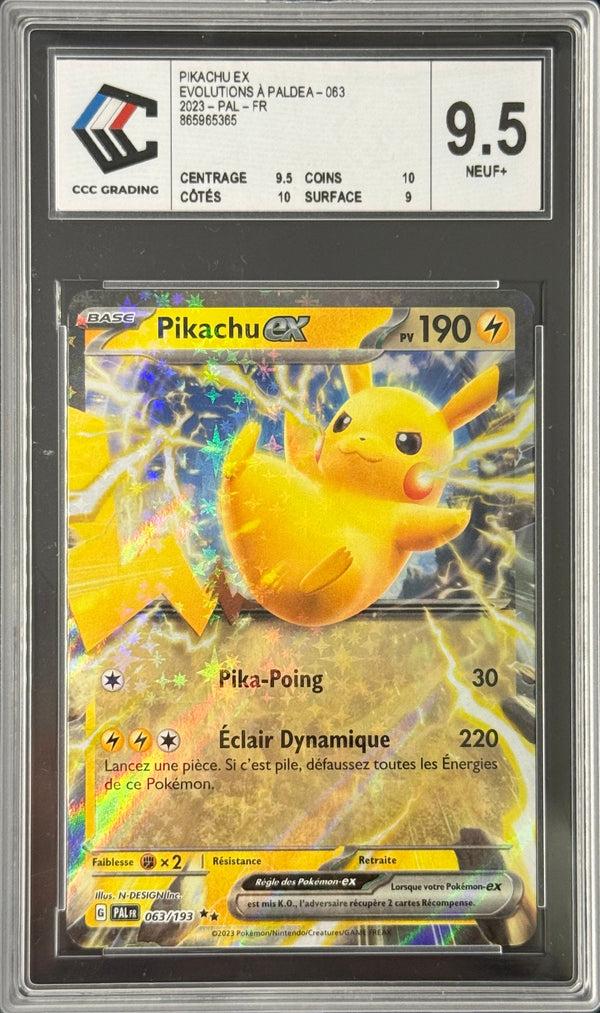 Pikachu Ex 063/193 Evolutions à Paldea｜CCC 9.5