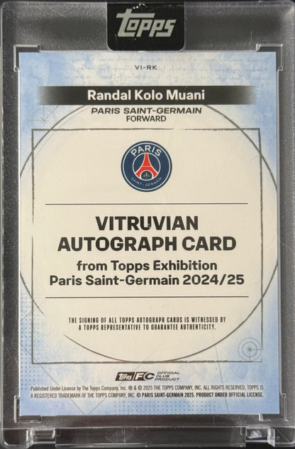 Randal Kolo Muani 12/25 Exhibition Vitruvian Autograph Card ｜Topps PSG Exhibiton 2024-2025