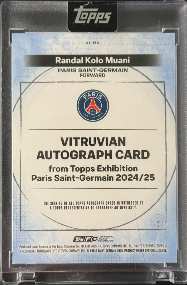 Randal Kolo Muani 12/25 Exhibition Vitruvian Autograph Card ｜Topps PSG Exhibiton 2024-2025