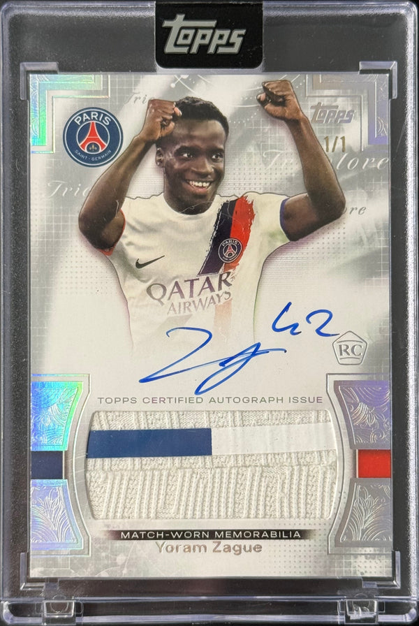 Yoram Zague 1/1 Tricolore Autograph Relic Card ｜Topps PSG Exhibiton 2024-2025
